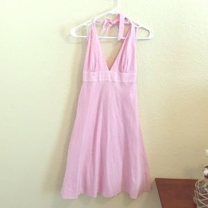 J. Crew Soft Pink Dotted Halter Dress- Size 4